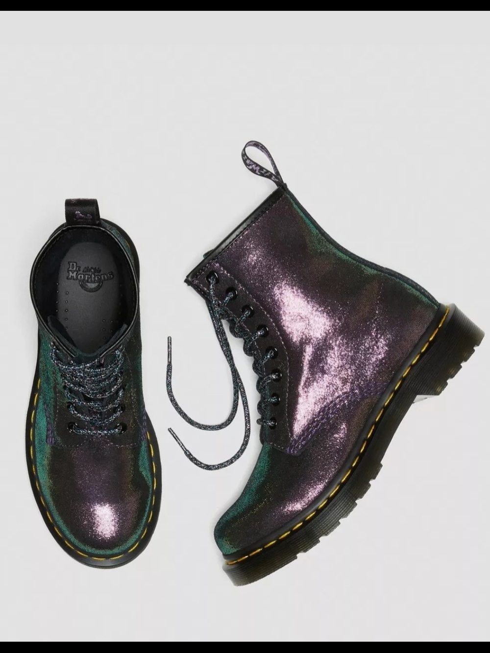 1460 Disco Iridescent Suede Lace Up Boots